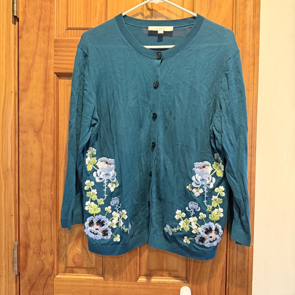 LOFT Teal Knit Sweater